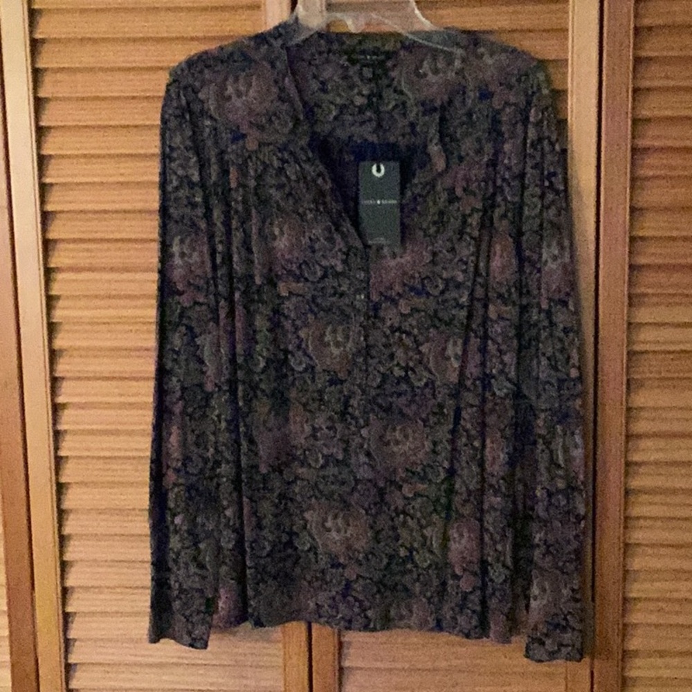 NWT! PRINTED LUCKY BRAND BLOUSE!